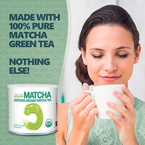 MatchaDNA 1 LB Certified Organic Matcha Green Tea Powder (16 OZ TIN CAN)