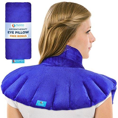 Neck and Shoulder Wrap - Natural Moist Heat Therapy for Muscle Pain, Tension Relief, Aches, Migraines, Headaches, and Arthritis - Instant Relief with deep Heat and Herbal Aromatherapy.