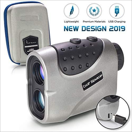Golf Laser Range Finder by Golf Space - Rangefinder Binoculars Power Device With High Precision. Measuring Distance Slope Angle and Flag Lock. Hunting Binocular Rangefinders. Rechargeable