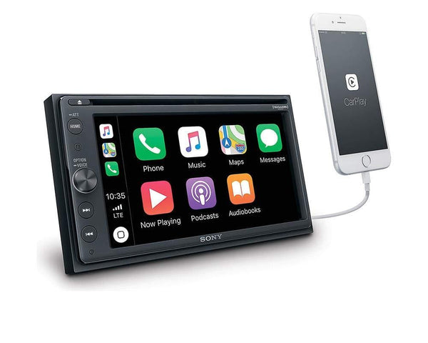 Sony XAV-AX210SXM 6.4" Double Din Touchscreen Digital Media Player with Apple CarPlay, Android Auto, SiriusXM Tuner and Free Reverse Backup Camera Included