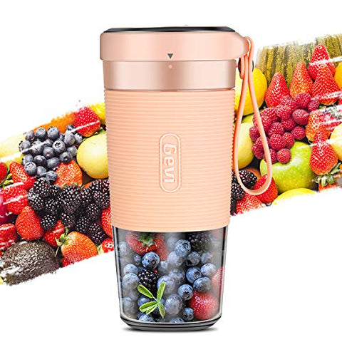 Portable Blender For Juice, Shakes and Smoothies, Cordless Personal Size Blenders With USB Rechargeable, SUS 301 Stainless Steel Blade, BPA Free and IP68 Waterproof, Juicer Mixer Cup For Home, Office, Sports, Travel, Outdoors, Low DB , 300ml, 50W, PINK