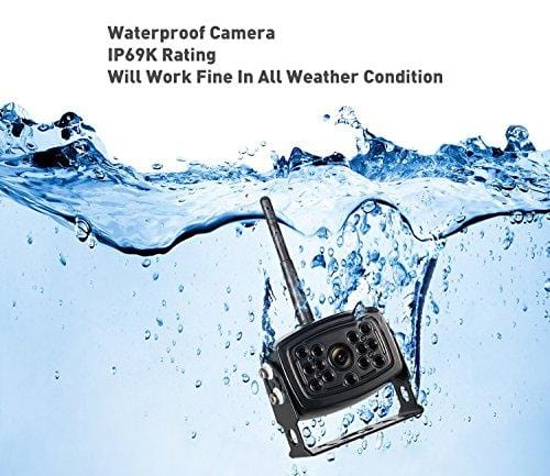 Wireless Backup Camera with Monitor System Split Screen for RV Rearview Reversing Back Camera No Interface IP69 Waterproof + Big 7'' Wireless Monitor for Truck Trailer Heavy Box Truck Motorhome ...