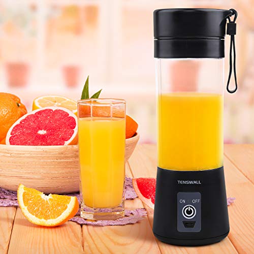 Portable Blender, Personal Size Blender Shakes and Smoothies Mini Jucier Cup USB Rechargeable Battery Strong Power Ice Blender Mixer Home Office Sports Travel Outdoors