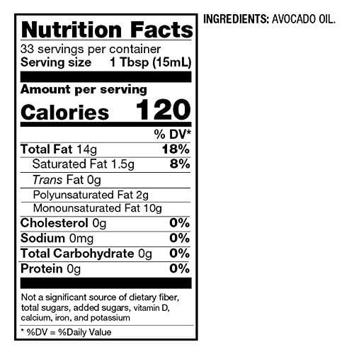 BetterBody Foods 100% Pure Avocado Oil Naturally Refined Cooking Oil Non-GMO 16.9 Ounce Keto & Paleo