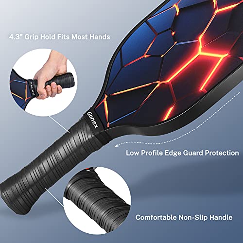 Gonex Pickleball Paddles Set of 4 Graphite Pickleball Set Lightweight Pickleball Racket, 4 Pickleball Paddles and 4 Balls Including Portable Carry Bag