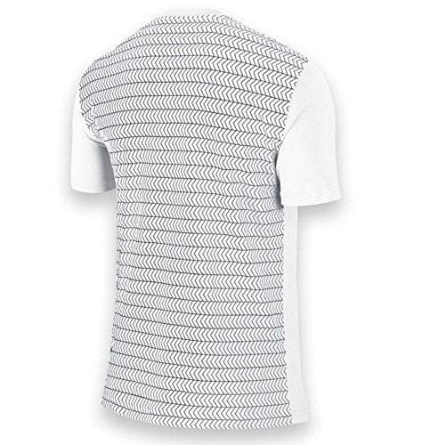 NIKE Mens Roger Federer Tennis V-Neck Football Soccer T-Shirt Jersey (White)