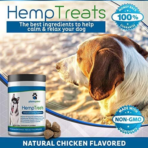 Hemp Treats - Safe Calming Treats for Dogs - Hemp Oil for Pets - Dog Anxiety Relief - Natural Calming Aid - Helps with Separation Anxiety - Storms - Fireworks - Chewing - Stress - Barking - 120 Count