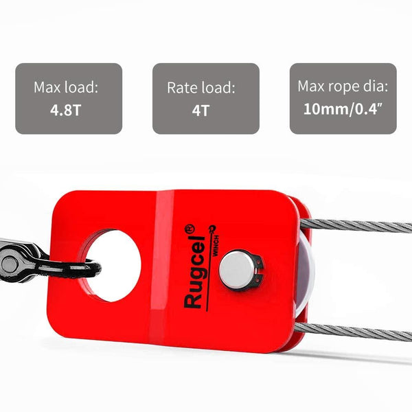 RUGCEL Winch 4.8T Heavy Duty Recovery Winch Snatch Block,10500lb Capacity (Red)