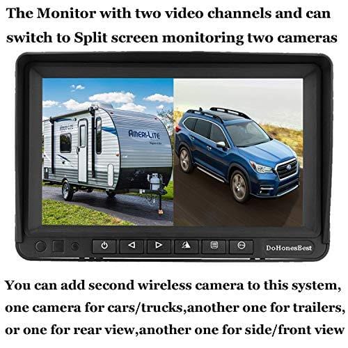 DohonesBest Digital Wireless Backup Camera High-Speed Observation System for Car/Pickup/RV/Truck/Trailer/Camper/5th Wheel with 7"HD Monitor IP69K Waterproof Night Vision Continuous/Reverse Use