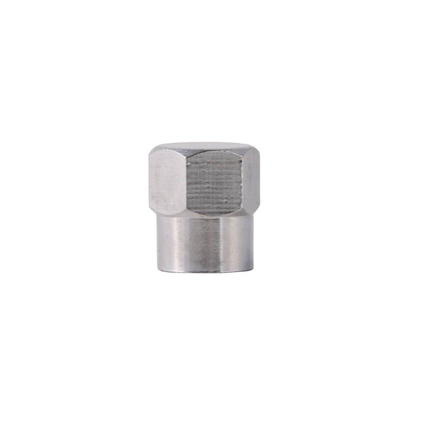 RockTrix - 4 Pieces - Silver Brass Valve Stem Caps Covers - Rubber Seal, Leak-Proof Air Protection, Heavy Duty - Universal Application