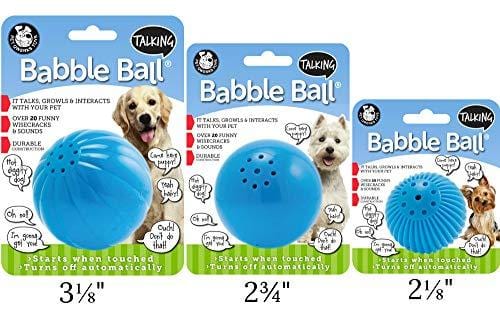 Pet Qwerks Talking Babble Ball Interactive Dog Toy, Wisecracks and Makes Funny Sounds When Touched
