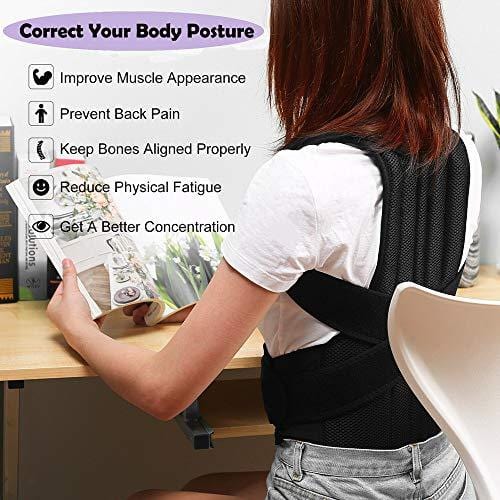Back Brace Posture Corrector for Women and Men Back Lumbar Support Shoulder Posture Support for Improve Posture Provide and Back Pain Relief (27.5"-49.5") Waist-L