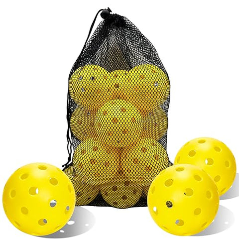 kisportee Pickleball Balls, USA Approved Pickleball, 40 Holes Outdoor Pickleball Balls for Sport Outdoor Play, Pickle Ball Balls with Bag, High Bounce & Durable, Good for All Pickleball Paddles