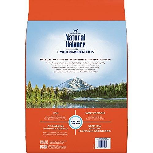 Natural Balance L.I.D. Limited Ingredient Diets Dry Dog Food, Grain Free, Sweet Potato & Fish Formula, 26-Pound