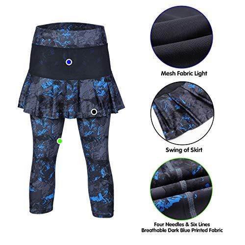 ANIVIVO Women Tennis Legging, Skirted Capri Leggings Tennis Pants for Women& Sports Capri Skirted Leggings Women Tennis Clothings(Darkblue,M) [product _type] ANIVIVO - Ultra Pickleball - The Pickleball Paddle MegaStore