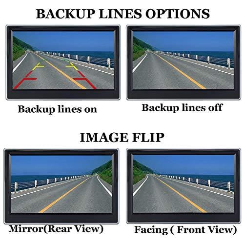 HD 720P Digital Wireless Backup Camera System For RVs/Trucks/Trailers/Vans/ Pickups With 5"Monitor High-Speed Observation System Grid Lines ON/OFF IP69K Waterproof Super Night Vision