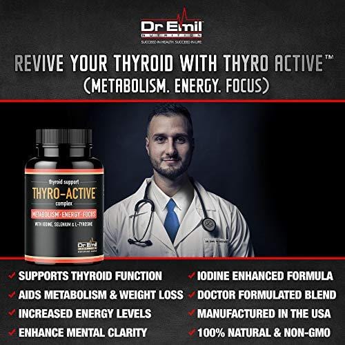 Dr Emil - Thyroid Support Supplement with Iodine - Metabolism, Energy, Focus & Mental Clarity - Doctor Formulated Complex for Hypothyroidism (Under-Active Thyroid)