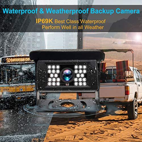 Digital Wireless Backup Camera and 7 Inch Monitor Kit HD IP69K Waterproof Front Rear View Camera for Car/Trucks/RV/Van/Trailer/Bus/Camper URVOLAX 170°Wide View Angle Super Night Vision Stable Signal