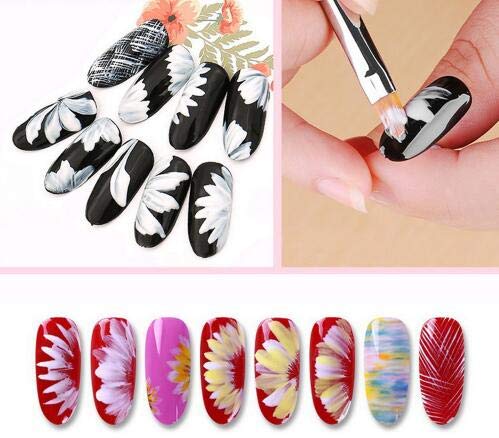 8 Pcs Nail Brush Pen Gradient Acrylic Painting Brush Set UV Gel Flower Drawing Pen Purple Handle Manicure Nail Art Polish Pen Tool