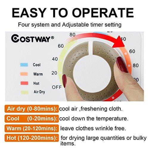 COSTWAY Tumble Dryer Electric Compact Stainless Steel Clothes Laundry –  Ultra Pickleball