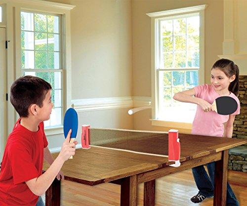 Franklin Sports Table Tennis To-Go – Complete Portable Ping-Pong Set – Includes Ping-Pong Paddles, Balls, and Net, Plus Easy-Carry Bag – Easy Set-Up – Expands to 6’ – Easily Attaches to Table Surfaces