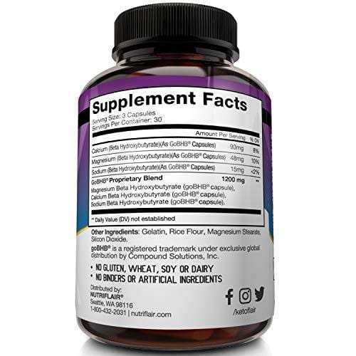 Best Keto Diet Pills GoBHB 1200mg, 90 Capsules Advanced Weight Loss Ketosis Supplement - Natural BHB Salts (beta hydroxybutyrate) Ketogenic Fat Burner, Carb Blocker, Non-GMO - Best Weight Loss Support