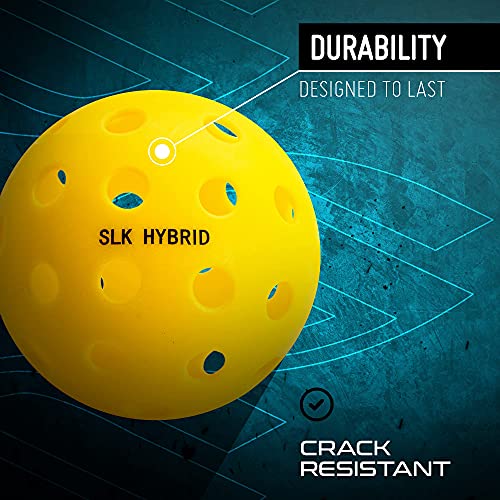 Selkirk SLK Hybrid Indoor & Outdoor Pickleball Ball 6 Pack | 40 Hole Outdoor & Indoor Pickleball Balls | USAPA Approved Pickle Ball Balls for Tournament Play | Yellow Pickleballs | 6 Pack