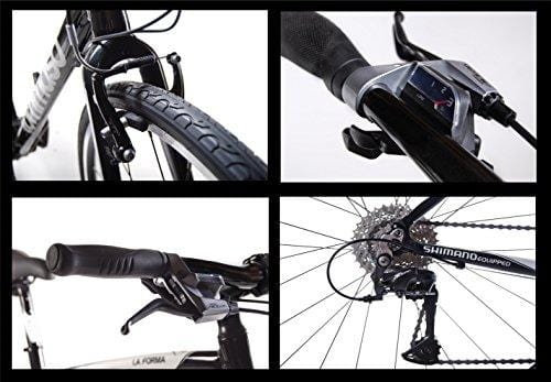 Tommaso La Forma Lightweight Aluminum Hybrid Bike -Black/White - Small