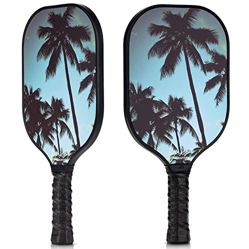 Graphite Pickleball Paddle with Cover - Lightweight Pickleball Racket for Beginners to Professionals - Toray T700 Carbon Fiber Face - Quiet Pickle Ball Paddle with Fun UV Printed Graphics