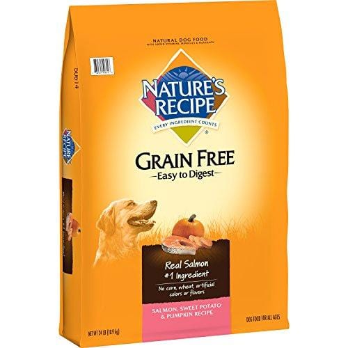 Nature's Recipe Grain Free Easy To Digest Dry Dog Food, Salmon, Sweet Potato & Pumpkin Recipe, 24 lb