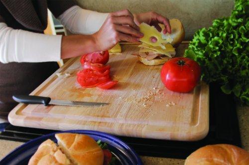 Camco Hardwood Cutting Board and Stove Topper With Non-Skid Backing, Includes Flexible Cutting Mat