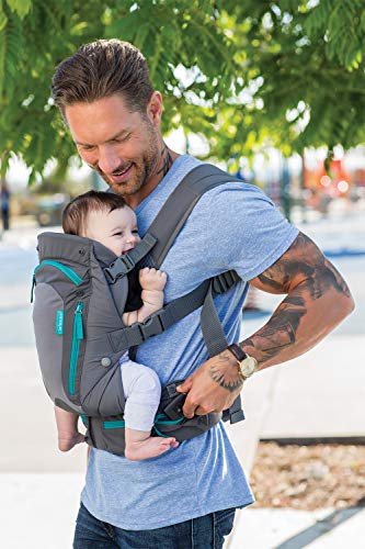 Infantino Carry On Baby Carrier with 6 Pockets for Diapers, Wipes, Pacifier, Phone & Keys and Ergonomic Seat