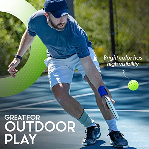 Pickleball Ball Set | Professional USAPA Approved for Sanctioned Tournament Play | 40 Holes & Specifically Designed for Outdoor Courts 6 Pack, Green (6 Pack, Green)
