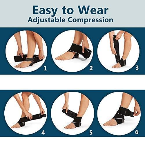 ComfiLife Ankle Brace for Men & Women – Adjustable Compression Ankle Support Wrap – Perfect Ankle Sleeve for Plantar Fasciitis, Achilles Tendon, Minor Sprains, Sports – Breathable, One Size Fits All