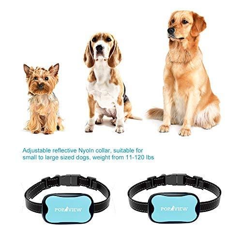 POP VIEW Dog Anti Bark Collar, Small, Medium, Large Dogs, 7 Adjustable Levels with Sound and Vibration, No Shock, Harmless & Humane, Stops Dogs Barking