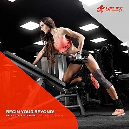 UFlex Athletics Knee Compression Sleeve Support for Running, Jogging, Sports - Brace for Joint Pain Relief, Arthritis and Injury Recovery - Single Wrap (X-Large)