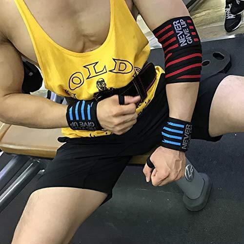 HYFAN Professional Elbow Wrist Wraps 40" Elastic Elbow Support for Weightlifting Workout Bodybuilding Gym Fitness (Red)