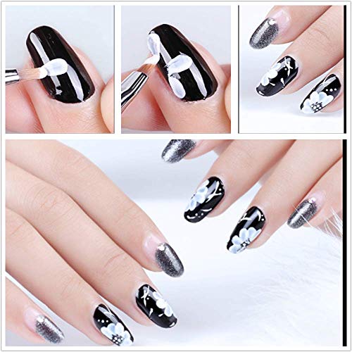 12 Pcs 3D 8g Gel Nail Art Painting Gel Designs Painting Drawing Gel Soak Off UV LED Manicure with Brush Set