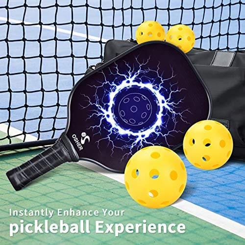 OSHER Pickleball Paddle Graphite Blue Cooling Towel Pickleball Racket Honeycomb Composite Core Pickleball Paddle Set Ultra Cushion Grip Low Profile Edge Bundle Graphite Pickleball Paddles Racquet