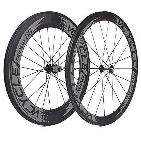 VCYCLE Nopea 700C Road Bike Carbon Wheel Clincher Front 50mm Rear 88mm Shimano or Sram 8/9/10/11 Speed