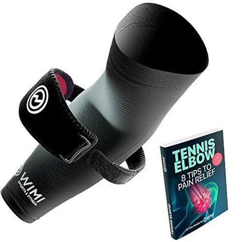 WIMI Sports & Fitness 1 Tennis Elbow Brace for Tendonitis & 1 Elbow Compression Sleeve (1-Count) - Eases Tennis Elbow - Golfers Elbow & Arm Pain + Provides Relief & Support for Sore Muscles & Tendons