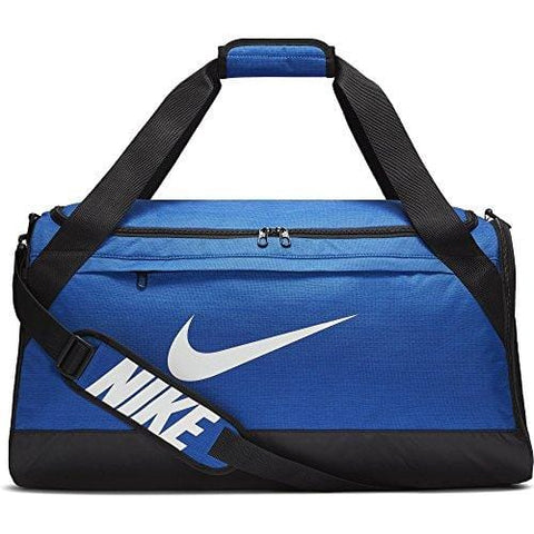 Nike Brasilia Training Duffel Bag, Versatile Bag with Padded Strap and Mesh Exterior Pocket, Medium, Game Royal/Black/White