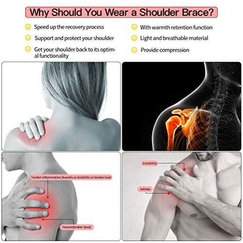 Shoulder Brace for Women Men, Rotator Cuff Support Adjustable Belt & Pressure Pad Shoulder Compression Sleeve for Shoulder Impingement Syndrome, Pain Relief, Tendonitis, Arthritis, Injury Prevention