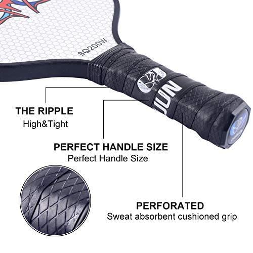 Chuanjun Pickleball Paddle Set - 2 Premium Graphite Rackets Honeycomb Composite Core Balls, Ultra Cushion Grip, Lightweight with Cover, Pickleball Racquet for Men Women Kids Indoor Outdoor