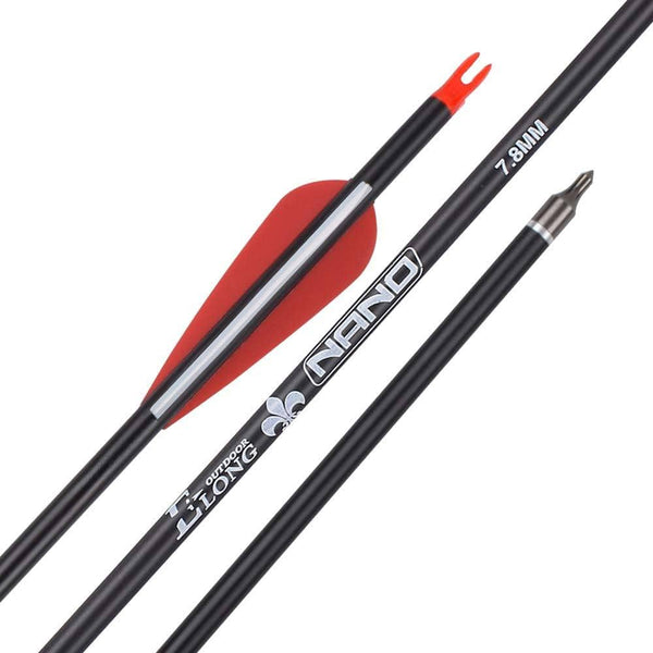 26 inch Carbon Arrow Hunting Arrows with 100 Grain Removable Tips for Archery Compound & Recurve & Traditional Bow Practice Shooting (Pack of 12)