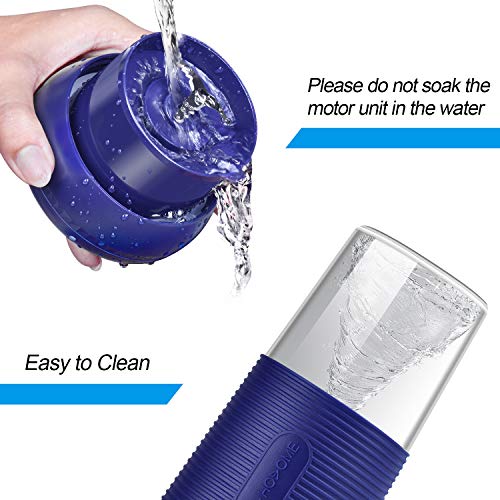 Portable Blender, Hosome Cordless Personal Blender Shakes and Smoothies, Single Serve Mini Mixer, USB Rechargeable Home Office Sports Travel Outdoors
