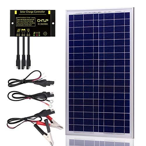SUNER POWER 30 Watts 12V Off Grid Solar Panel Kit - Waterproof 30W Solar Panel + Photocell 10A Solar Charge Controller with Work Time Setting + SAE Connection Cable Kits