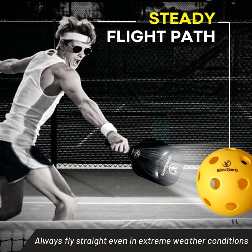 DiimaSports Pickleball Balls Set - USAPA Standard Pack of 6 & 12 (Choose Indoor or Outdoor Pickleball Balls Set) – Perfect for Tournaments (6 Pack, Indoor Sunny Yellow)