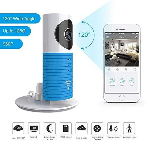 WiFi Doggie Cam Monitor, 3T Clever Dog 2nd Generation 120 ° Wide Angle Wireless Security WiFi Camera Support Android iOS APP Remote Control