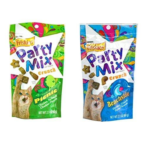 Friskies Party Mix Crunch Variety Pack (9 Flavors) - Wild West, Morning Munch, Mixed Grill, Picnic, Beachside, Cheezy Craze, Original, California Dreamin', and Meow Luau
